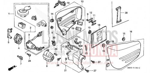 SIDE COVER/KEY SET VT1100C3W de 1998